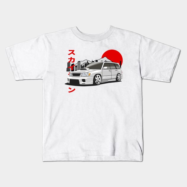 Subaru Forester SF Japanese Retro Style Kids T-Shirt by Rebellion Store